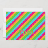 Hula Girl Tiki Hütte Bright Birthday Einladung (Rückseite)