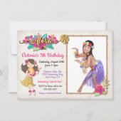 Hula Girl Tropical Birthday Foto Einladung (Vorderseite)