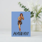 Hula Girl - Vintage Hawaii Postkarte (Stehend Vorderseite)