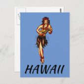 Hula Girl - Vintage Hawaii Postkarte (Vorne/Hinten)