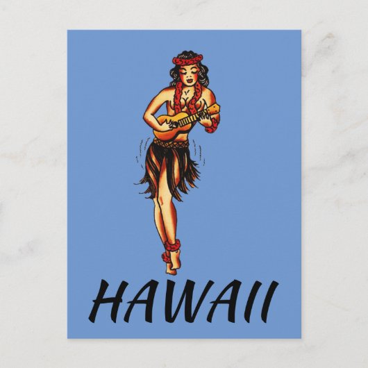 Hula Girl - Vintage Hawaii Postkarte (Vorderseite)