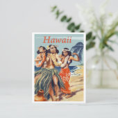 Hula Girls am Hawaii Beach Postkarte (Stehend Vorderseite)