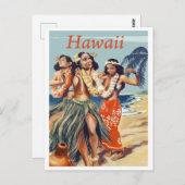 Hula Girls am Hawaii Beach Postkarte (Vorne/Hinten)