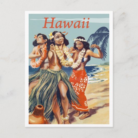 Hula Girls am Hawaii Beach Postkarte (Vorderseite)