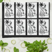 Hula Girls Dancer Hawaiian Palm Tree Tropical Kitc Geschirrtuch (Gefaltet)