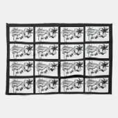 Hula Girls Dancer Hawaiian Palm Tree Tropical Kitc Geschirrtuch (Horizontal)