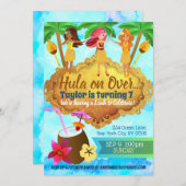 Hula Girls Einladungen zum Geburtstag (Vorne/Hinten)