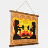 Hula Girls Wandteppich Mit Holzrahmen (Gewinkelt)