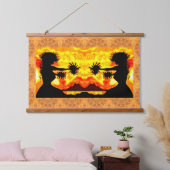 Hula Girls Wandteppich Mit Holzrahmen (Schlafzimmer)
