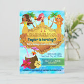 Hula Girls zum Geburtstag Einladungen (Stehend Vorderseite)