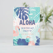 Hula Hawaiian Luau Thema Geburtstag Einladung (Stehend Vorderseite)