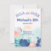 Hula Hawaiian Luau Thema Geburtstag Einladung (Rückseite)