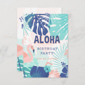 Hula Hawaiian Luau Thema Geburtstag Einladung (Vorne/Hinten)