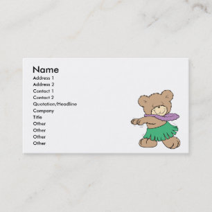 Hula hawaiianischer Urlaub süße Teddybär Design Visitenkarte