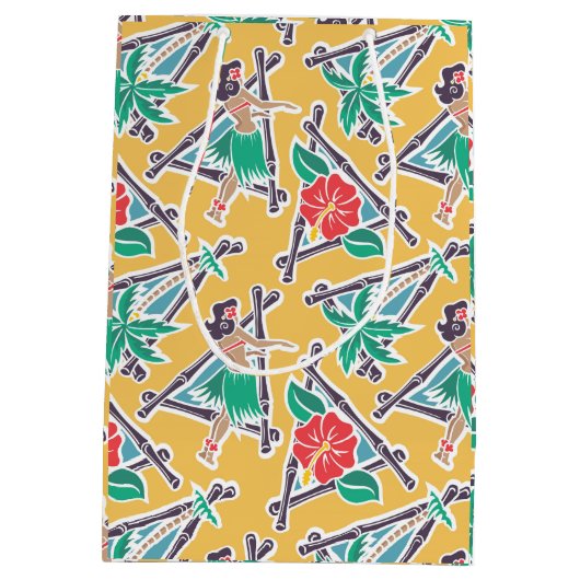 Hula Honig - Gelb - Geschenk-Tasche Mittlere Geschenktüte (Rückseite)