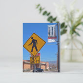 Hula Hoop Fußgängerzeichen, Albuquerque New Mexico Postkarte (Stehend Vorderseite)