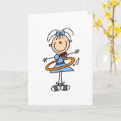 Hula Hoop Girl Card Karte (Gelbe Blume)