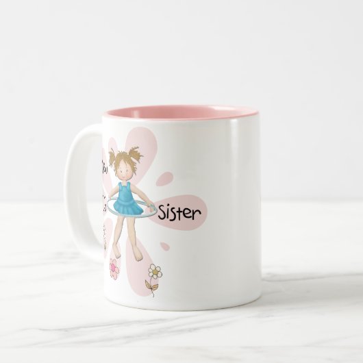 Hula Hoop New Big Sister Zweifarbige Tasse (Vorderseite Links)