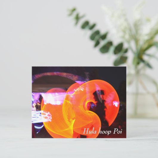 Hula hoop Poi twirler Postkarte (Stehend Vorderseite)