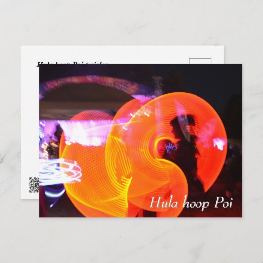Hula hoop Poi twirler Postkarte (Vorne/Hinten)