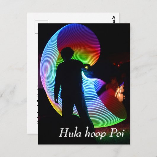 Hula hoop Poi twirler Postkarte (Vorne/Hinten)