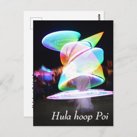 Hula hoop Poi twirler Postkarte (Vorne/Hinten)