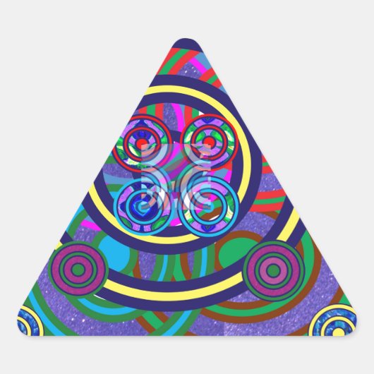 Hula Hoop Rund farbenfrohe Kreise Dreieckiger Aufkleber (Vorderseite)