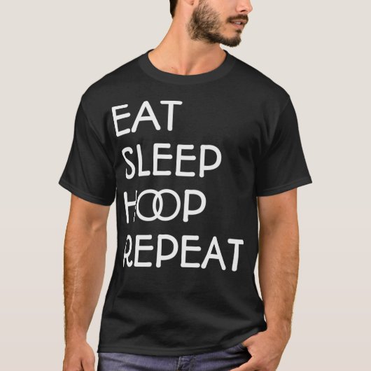 Hula Hoop Shirt Eat Sleep HOOP Wiederholung (Vorderseite)