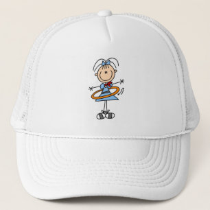 Hula Hoop Strichmännchen T - Shirt und Geschenke Truckerkappe