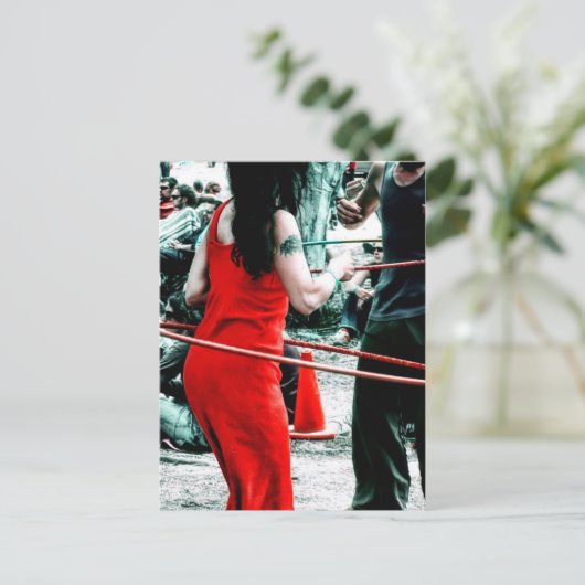 Hula Hoopin Postcard Postkarte (Stehend Vorderseite)