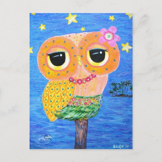 Hula Hoot Postkarte (Vorderseite)