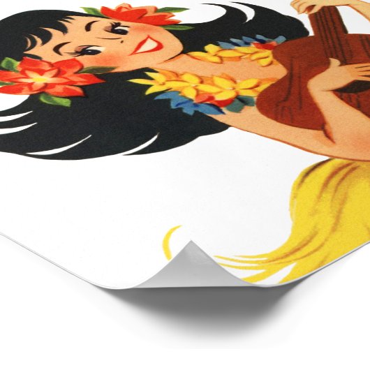 Hula Hula Girl Poster (Ecke)