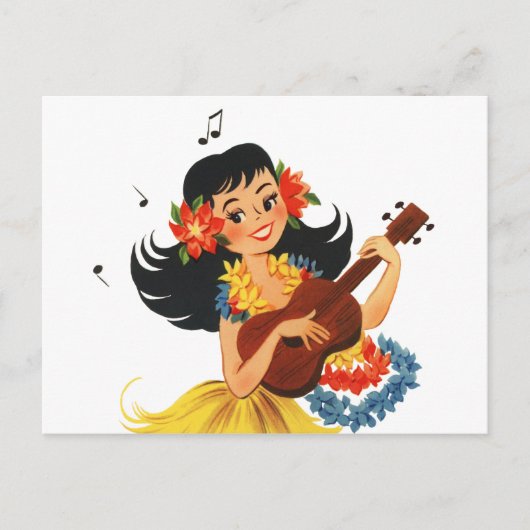 Hula Hula Girl Postkarte (Vorderseite)