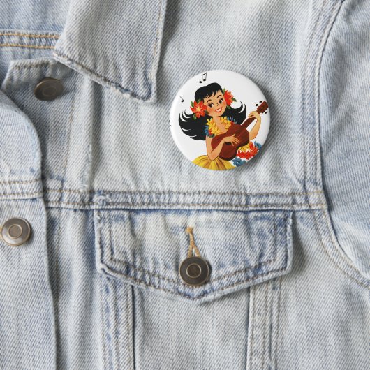 Hula Hula Mädchen Button (Beispiel)