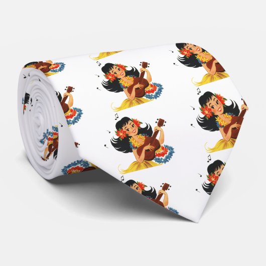 Hula Hula Mädchen Krawatte (Gerollt)