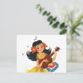 Hula Hula Mädchen Postkarte (Stehend Vorderseite)