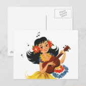 Hula Hula Mädchen Postkarte (Vorne/Hinten)