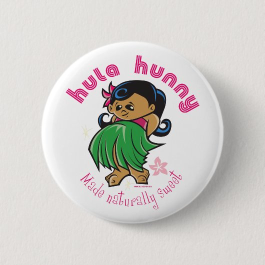 Hula Hunny Knopf Button (Vorderseite)