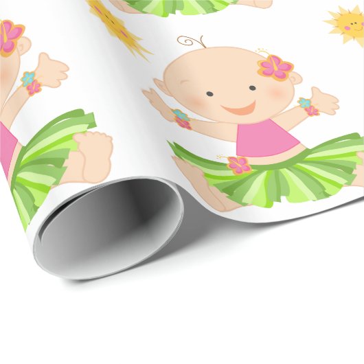Hula Luau Babyparty-Packpapier Geschenkpapier (Rolleneckpunkt)