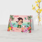 Hula Lulus Island Paradies - Grußkarte Karte (Gelbe Blume)