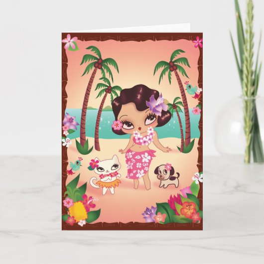 Hula Lulus magischer Sonnenuntergang Karte (Vorderseite)