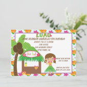 Hula Mädchen an der Tiki Einladung (Stehend Vorderseite)
