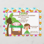 Hula Mädchen an der Tiki Einladung (Vorne/Hinten)