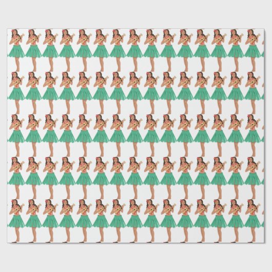 Hula-Mädchen Geschenkpapier (Flach)