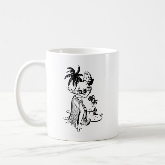 Hula Mädchen Kaffeetasse (Links)
