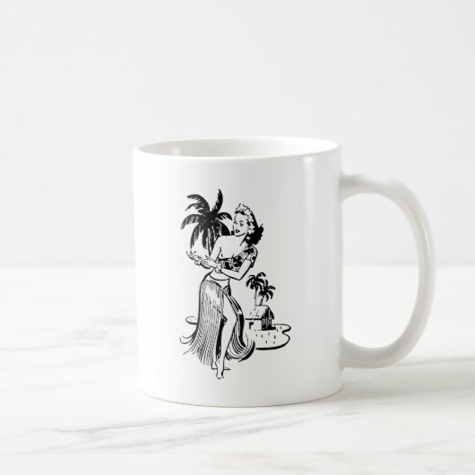 Hula Mädchen Kaffeetasse (Rechts)
