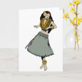 Hula Mädchen Karte (Gelbe Blume)