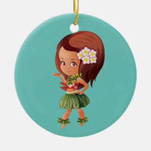 Hula Mädchen Keramikornament