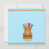 Hula Mädchen Luau quadratische Einladung (Rückseite)