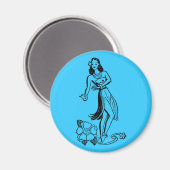 Hula-Mädchen Magnet (Vorderseite/Rückseite)